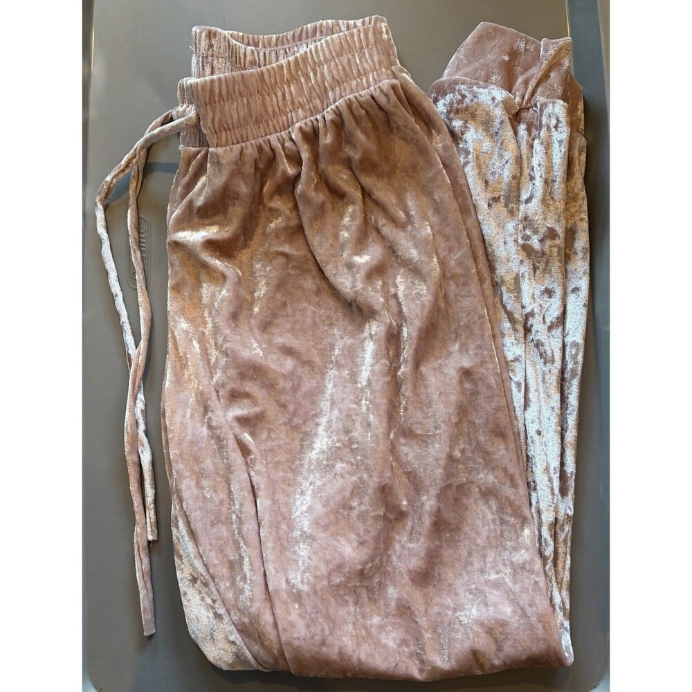 Juniors Pink Velour Joggers Size Medium B5